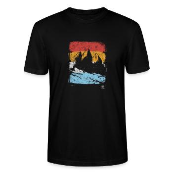 Dolomites Dolomites Mountains Montagne Mountain Gift - T-shirt bio CRAFTER Stanley Stella Unisexe - noir - Devant - Alina (178cm) & Michal (187cm)