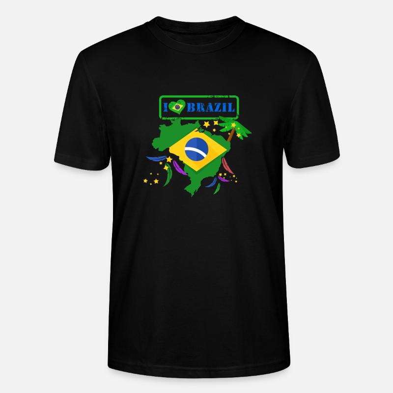 J'aime la chemise du Brésil - T-shirt bio CRAFTER Stanley Stella Unisexe - noir