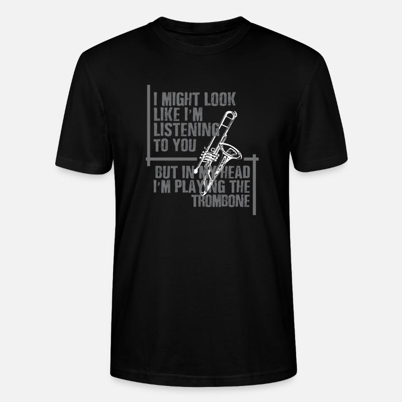 Trombone playing in my Head - Stanley/Stella Unisex Bio-T-Shirt CRAFTER - Schwarz