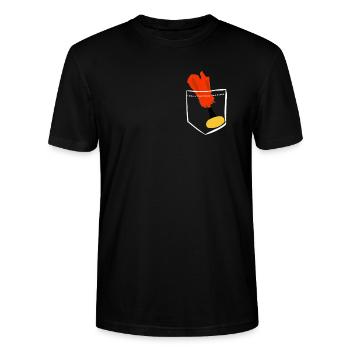 Pocket Indiaca Taschen Federball Sportart Geschenk - Stanley/Stella Unisex Bio-T-Shirt CRAFTER - Schwarz - Vorne - Alina (178cm) & Michal (187cm)