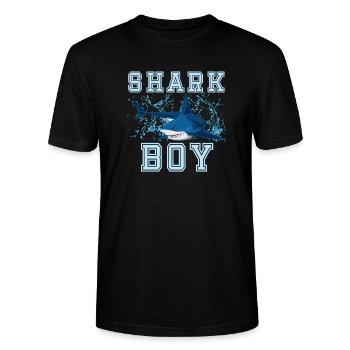 Shark Boy Hai Haifisch Haie Geburtstag Junge Shirt - Stanley/Stella Unisex Bio-T-Shirt CRAFTER - Schwarz - Vorne - Alina (178cm) & Michal (187cm)