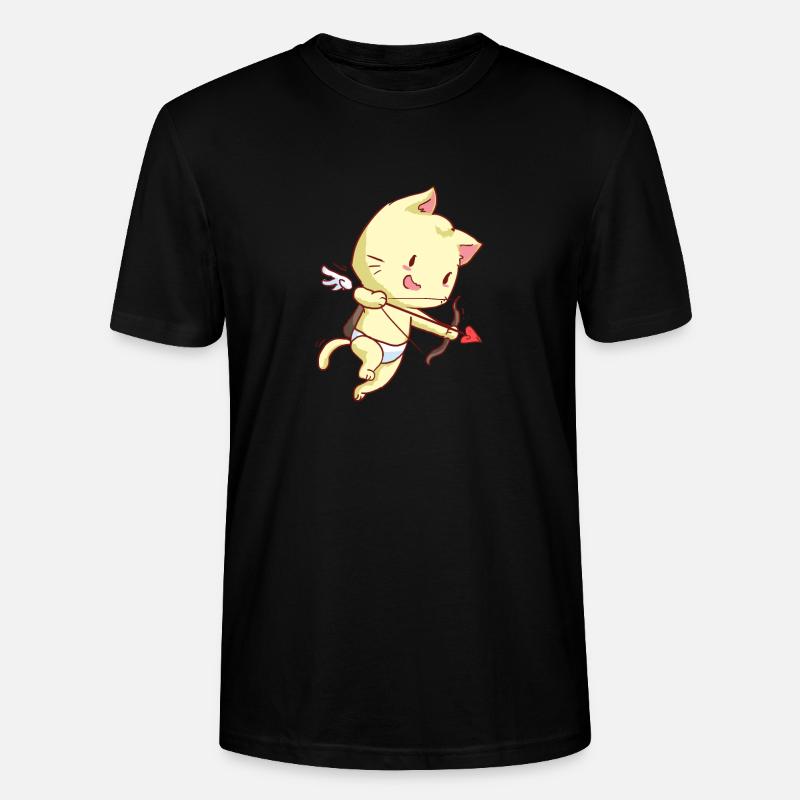 Cupidon Chat Cupidon Kitten Romantique Mignon - T-shirt bio CRAFTER Stanley Stella Unisexe - noir
