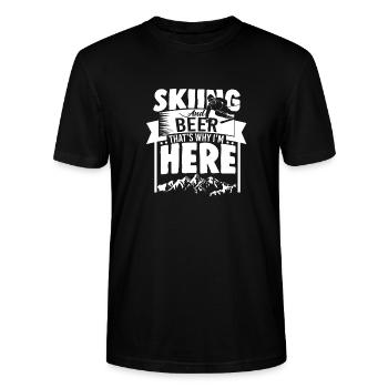ski - Stanley Stella CRAFTER unisex økologisk-T-shirt - sort - Foran - Alina (178cm) & Michal (187cm)