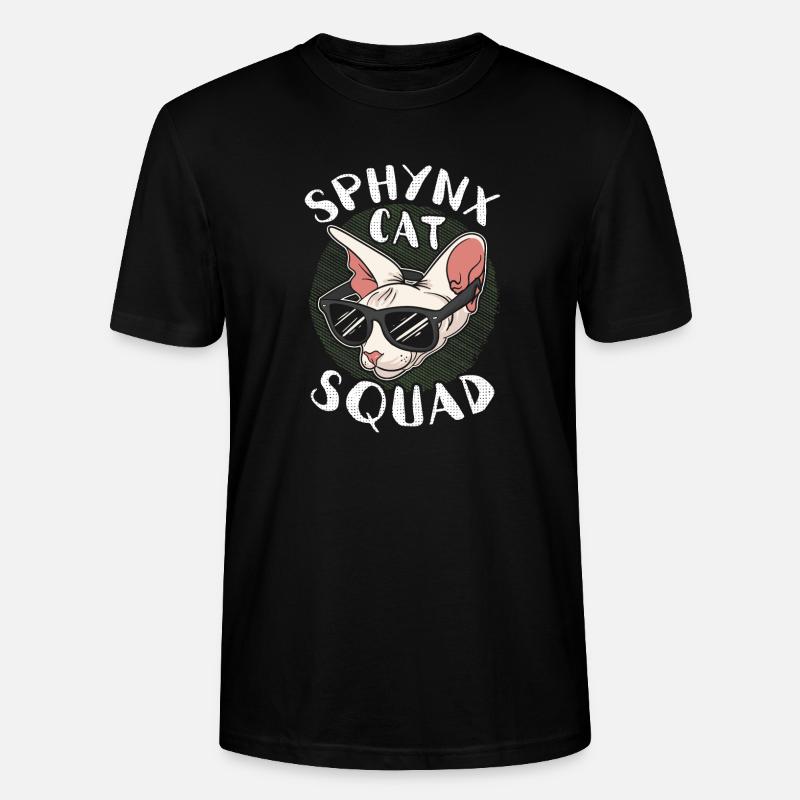 Sphynx Cat Squad - T-shirt bio CRAFTER Stanley Stella Unisexe - noir