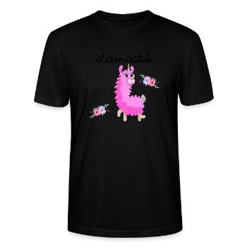 Lamaste - Lama und Einhorn in einem - Stanley/Stella Unisex Bio-T-Shirt CRAFTER - Schwarz - Vorne - Alina (178cm) & Michal (187cm)