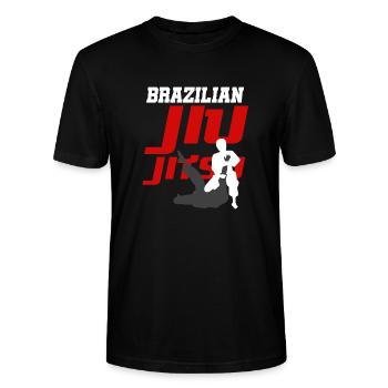 BJJ Brazilian Jiu Jitsu - Stanley/Stella Unisex Bio-T-Shirt CRAFTER - Schwarz - Vorne - Alina (178cm) & Michal (187cm)