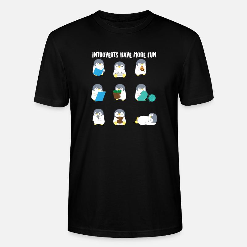 Pinguin – Pinguine – Pinguinfan – Introvert - Stanley/Stella Unisex Bio-T-Shirt CRAFTER - Schwarz