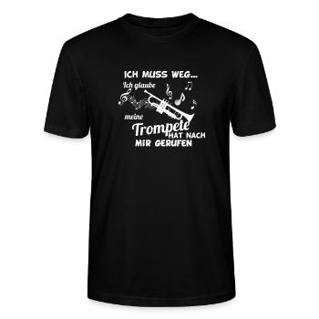 Trompete Blasinstrument Blasmusik Orchester Idee - Stanley/Stella Unisex Bio-T-Shirt CRAFTER - Schwarz - Vorne - Alina (178cm) & Michal (187cm)