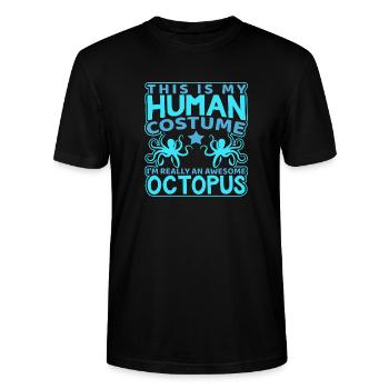 Human Octopus - Stanley/Stella Unisex Bio-T-Shirt CRAFTER - Schwarz - Vorne - Alina (178cm) & Michal (187cm)