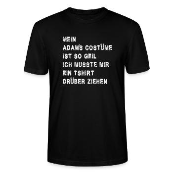 Fasching Kostüm nackt ist Trumpf Adam's Kostüm - Stanley/Stella Unisex Bio-T-Shirt CRAFTER - Schwarz - Vorne - Alina (178cm) & Michal (187cm)