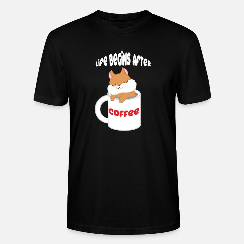 Eichhörnchen - Kaffee - Eichkätzchen - Geschenk - Stanley/Stella Unisex Bio-T-Shirt CRAFTER - Schwarz
