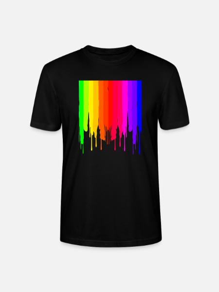 LGBTQ tropfender Regenbogen - Stanley/Stella Unisex Bio-T-Shirt CRAFTER - Schwarz
