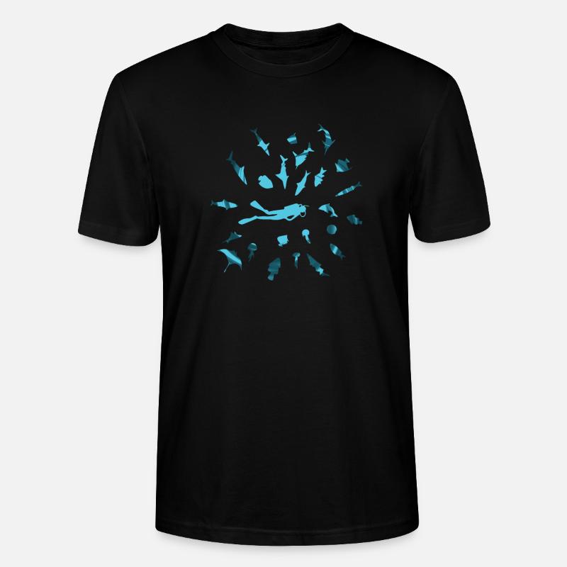 Tauchen mit Fish - Stanley/Stella Unisex Bio-T-Shirt CRAFTER - Schwarz