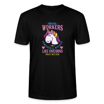 Sozialarbeiter Geschenk - Stanley/Stella Unisex Bio-T-Shirt CRAFTER - Schwarz - Vorne - Alina (178cm) & Michal (187cm)