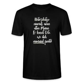 Alter Mann - Stanley/Stella Unisex Bio-T-Shirt CRAFTER - Schwarz - Vorne - Alina (178cm) & Michal (187cm)