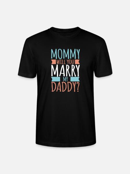 Maman veux-tu épouser mon papa? Bébé fils fille - T-shirt bio CRAFTER Stanley Stella Unisexe - noir