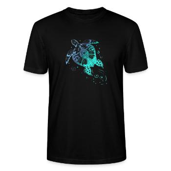 Tortues Mandala Oceanolegen Tattoo Cadeau - T-shirt bio CRAFTER Stanley Stella Unisexe - noir - Devant - Alina (178cm) & Michal (187cm)