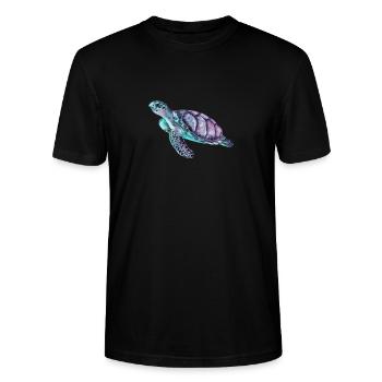 Turtles do not flirt, they twirle. - Stanley/Stella CRAFTER Unisex Organic T-Shirt - black - Front - Alina (178cm) & Michal (187cm)