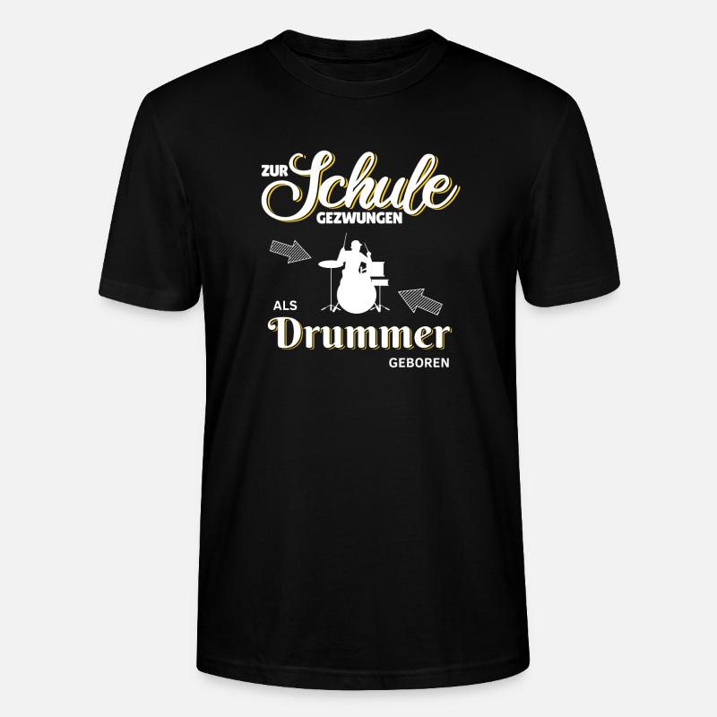 Schlagzeug Schuler Kinder Einschulung Geschenk - Stanley/Stella Unisex Bio-T-Shirt CRAFTER - Schwarz