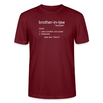 Schwager Definition - Stanley/Stella Unisex Bio-T-Shirt CRAFTER - Burgunderrot - Vorne - Alina (178cm) & Michal (187cm)