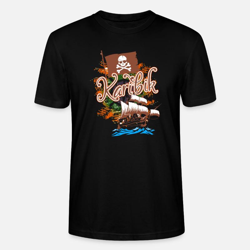 karibik skull - Stanley/Stella Unisex Bio-T-Shirt CRAFTER - Schwarz