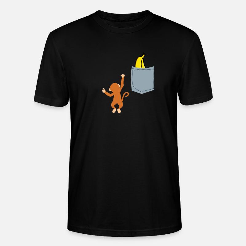 Monkey In A Pocket - Stanley/Stella Unisex Bio-T-Shirt CRAFTER - Schwarz