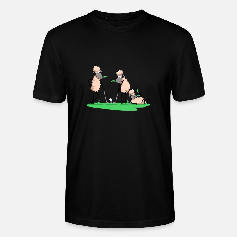 Schafe spielen Golf - Stanley/Stella Unisex Bio-T-Shirt CRAFTER - Schwarz