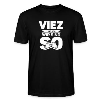 Viez Apfelwein Viezfest Viezporz Geschenk - Stanley/Stella Unisex Bio-T-Shirt CRAFTER - Schwarz - Vorne - Alina (178cm) & Michal (187cm)