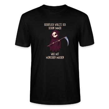 Beruflich wollte ich schon immer was mit Menschen - Stanley/Stella Unisex Bio-T-Shirt CRAFTER - Schwarz - Vorne - Alina (178cm) & Michal (187cm)