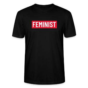 FEMINIST - T-shirt bio CRAFTER Stanley Stella Unisexe - noir - Devant - Alina (178cm) & Michal (187cm)