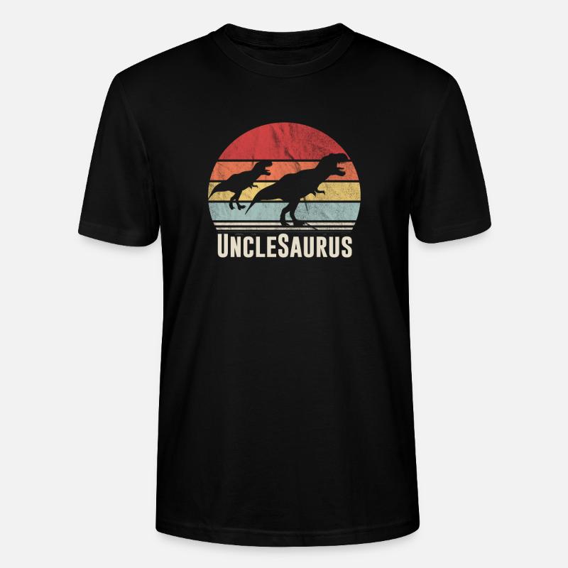Unclesaurus uncle gift saurian dinosaur - Stanley/Stella CRAFTER Unisex Organic T-Shirt - black