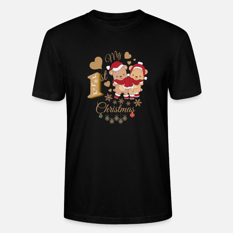 Baby's erste Weihnachten - Stanley/Stella Unisex Bio-T-Shirt CRAFTER - Schwarz