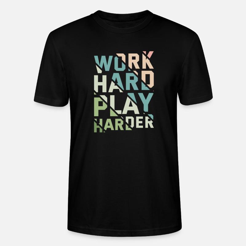 WORK HARD PLAY - T-shirt bio CRAFTER Stanley Stella Unisexe - noir