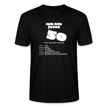 Runder Geburtstag Ich bin jetzt 50 - Stanley/Stella Unisex Bio-T-Shirt CRAFTER - Schwarz - Vorne - Alina (178cm) & Michal (187cm)