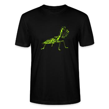 Gottesanbeterin Insekt Insekten Natur Tierfreund - Stanley/Stella Unisex Bio-T-Shirt CRAFTER - Schwarz - Vorne - Alina (178cm) & Michal (187cm)