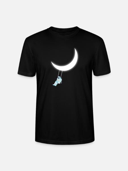 Astronaut swing moon - Stanley/Stella CRAFTER Unisex Organic T-Shirt - black