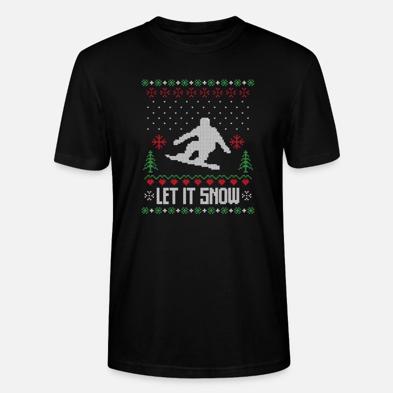Lass es Schnee hässlichen Weihnachtspullover - Stanley/Stella Unisex Bio-T-Shirt CRAFTER - Schwarz
