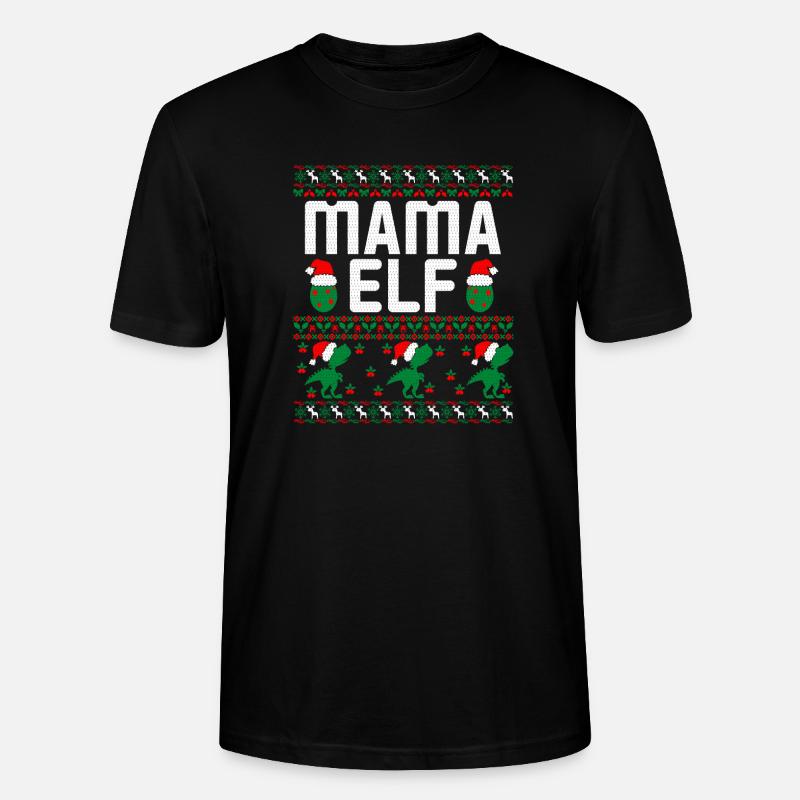 Mama Elf hässlicher Weihnachtspullover - Stanley/Stella Unisex Bio-T-Shirt CRAFTER - Schwarz
