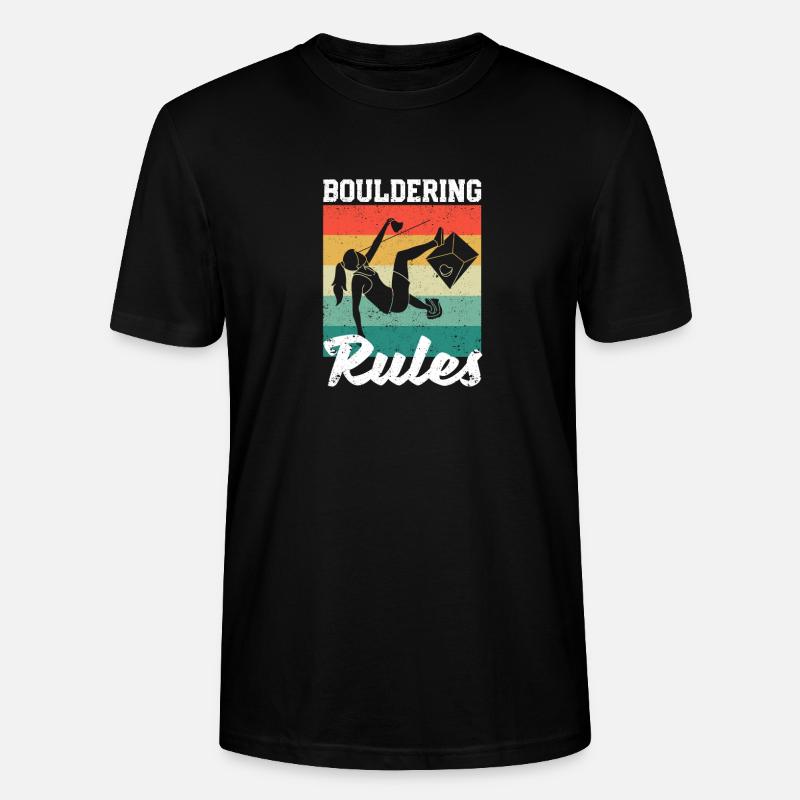 Bergsteiger Boulder Fels Boulderer Boulderregeln - Stanley/Stella Unisex Bio-T-Shirt CRAFTER - Schwarz