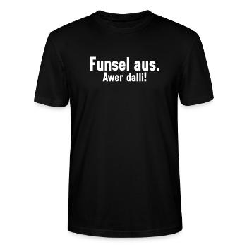 Sächsischer Dialekt Sachsen Sächsische Sprüche - Stanley/Stella Unisex Bio-T-Shirt CRAFTER - Schwarz - Vorne - Alina (178cm) & Michal (187cm)