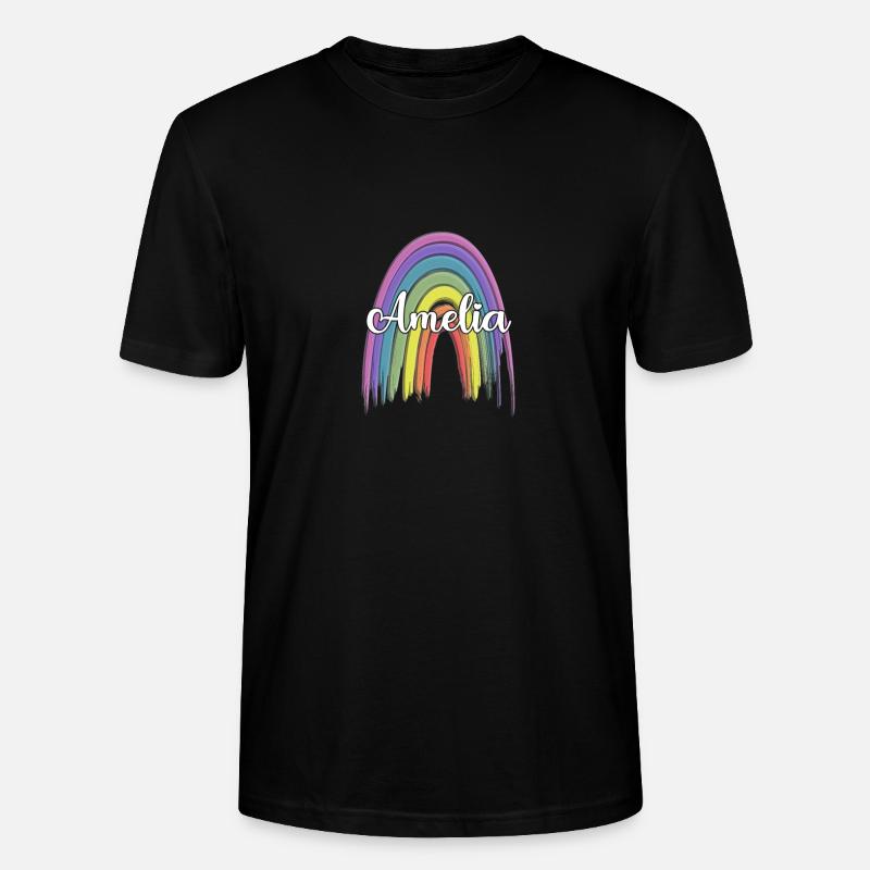 AMELIA Rainbow Cursive - Stanley/Stella Unisex Bio-T-Shirt CRAFTER - Schwarz