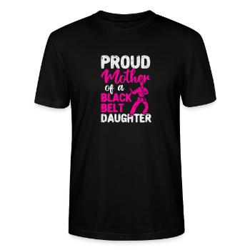 Stolze Mutter eines schwarzen Gürtels Tochter - Stanley/Stella Unisex Bio-T-Shirt CRAFTER - Schwarz - Vorne - Alina (178cm) & Michal (187cm)