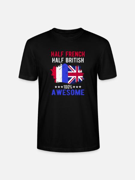 Half French Half British - Stanley/Stella CRAFTER Unisex Organic T-Shirt - black