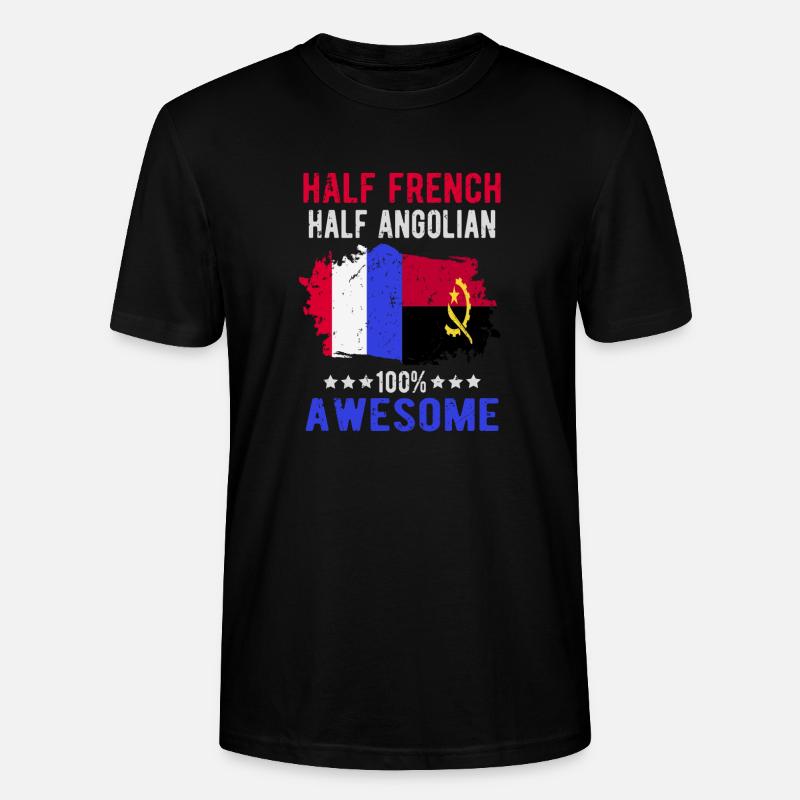 Moitié Français moitié Angolier - T-shirt bio CRAFTER Stanley Stella Unisexe - noir