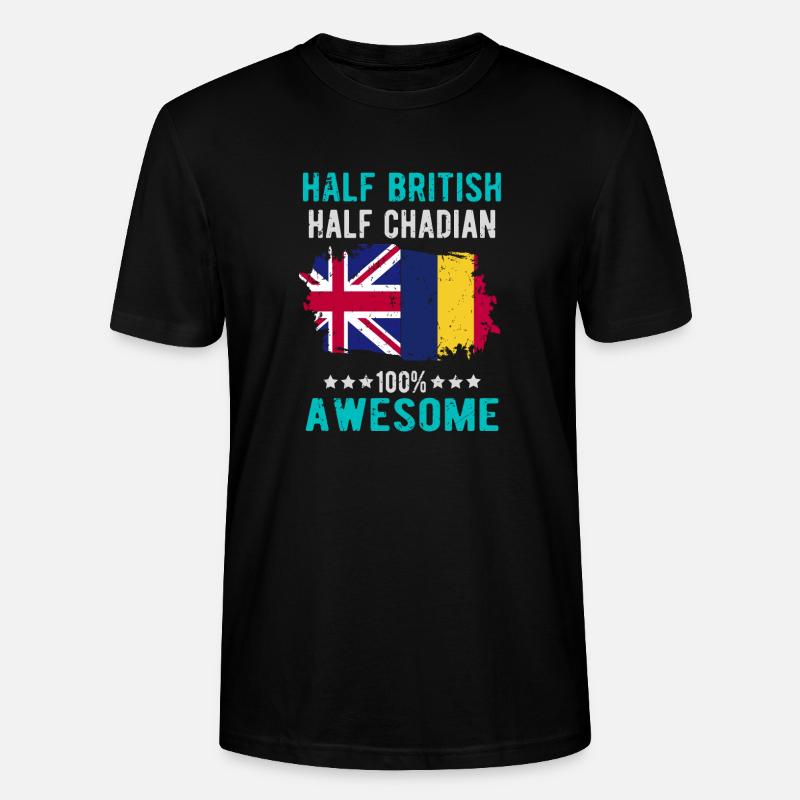 Moitié britannique moitié Chader - T-shirt bio CRAFTER Stanley Stella Unisexe - noir