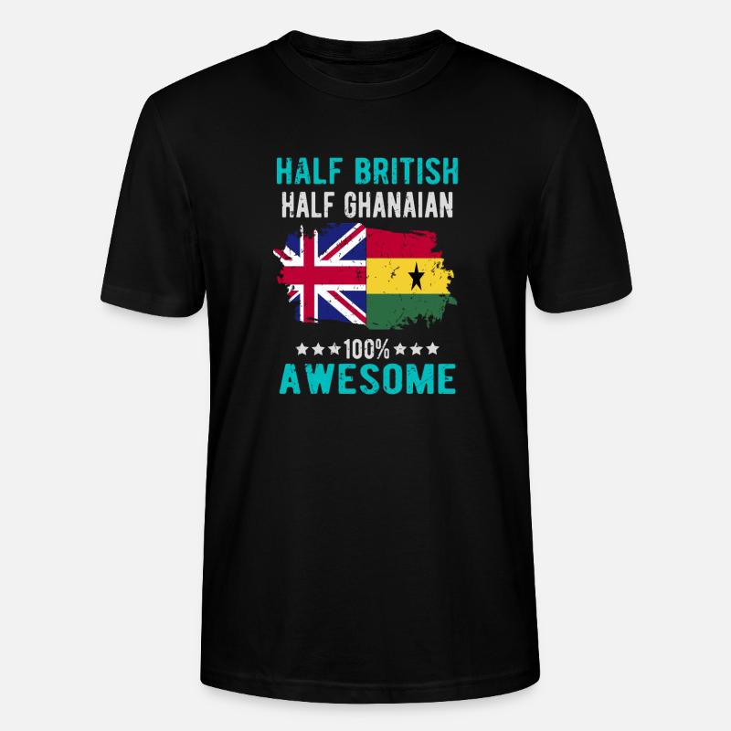 Half British Half Ghanese - Stanley/Stella CRAFTER Unisex Organic T-Shirt - black