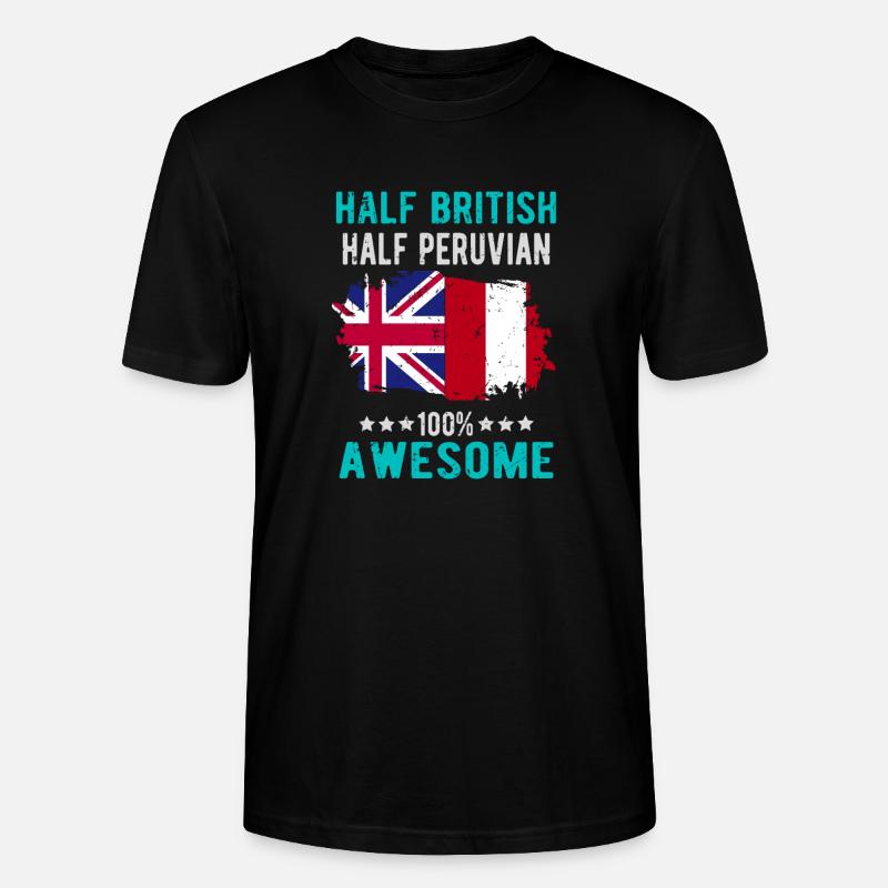 Half British Half Peruvian - Stanley/Stella CRAFTER Unisex Organic T-Shirt - black