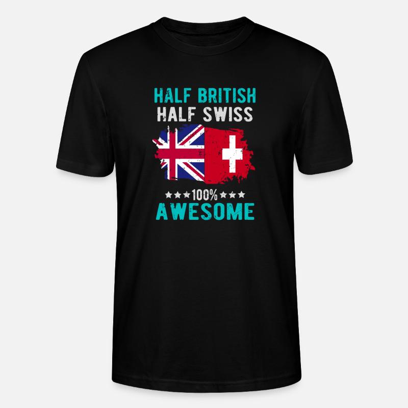 Halb Brite Halb Schweizer - Stanley/Stella Unisex Bio-T-Shirt CRAFTER - Schwarz