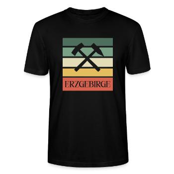 Erzgebirge Bergbau - Stanley/Stella Unisex Bio-T-Shirt CRAFTER - Schwarz - Vorne - Alina (178cm) & Michal (187cm)