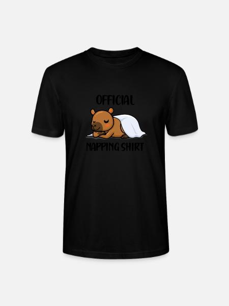 Śpiąca kapibara Piżama Śmieszny gryzoń Animal Pun - Ekologiczna koszulka typu unisex Stanley/Stella CRAFTER - czarny